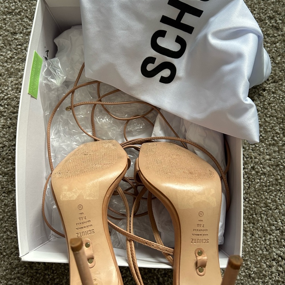 Schutz nude heels.